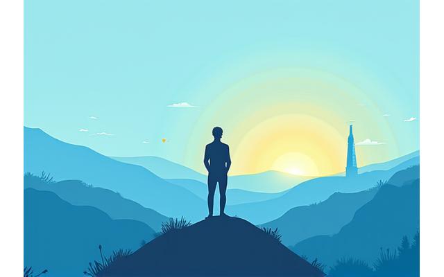 Persona imaginando un futuro próspero, simbolizando la libertad financiera.
